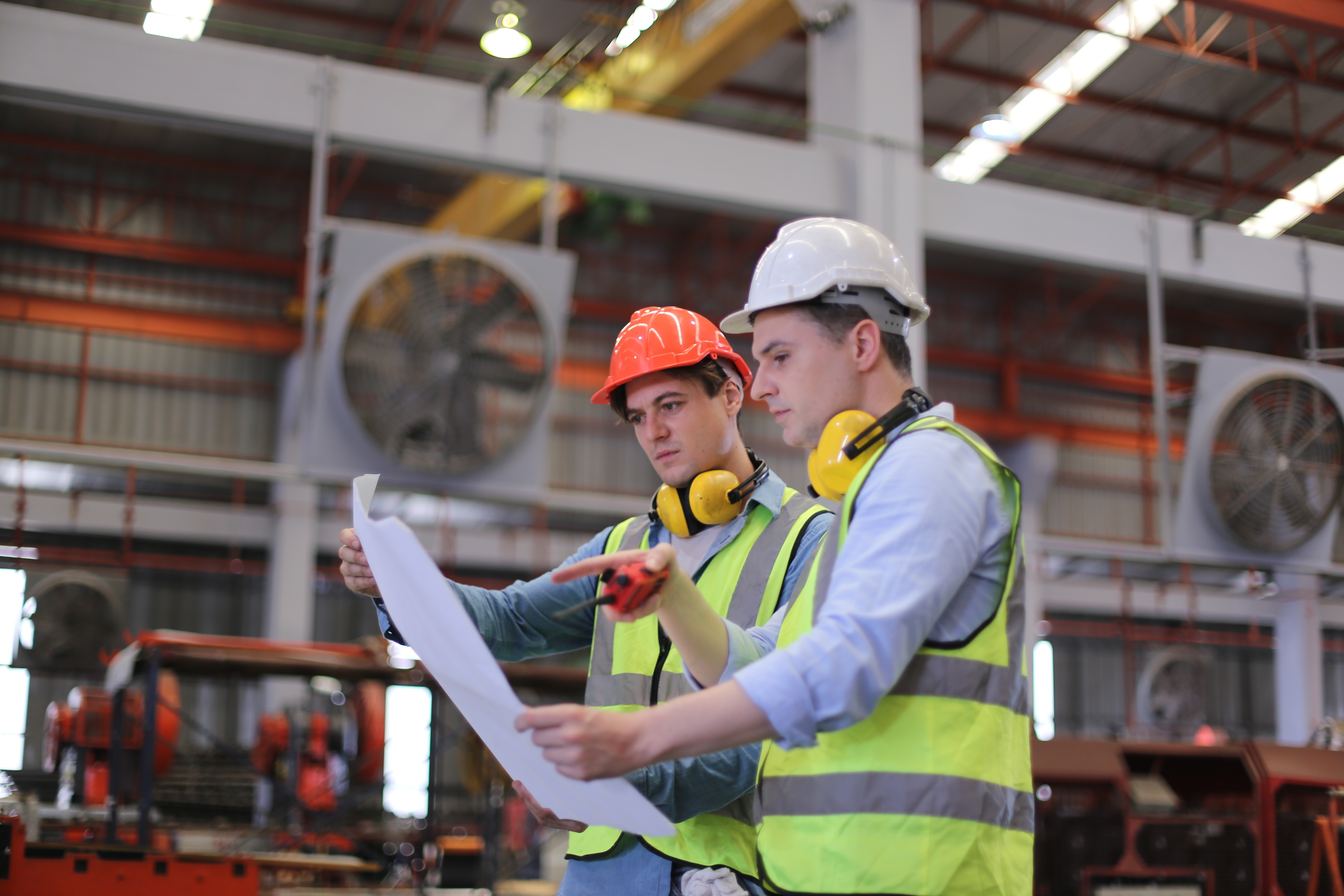 Terminal worker in safety gear